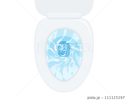 トイレの水を流しているイラスト 111125297