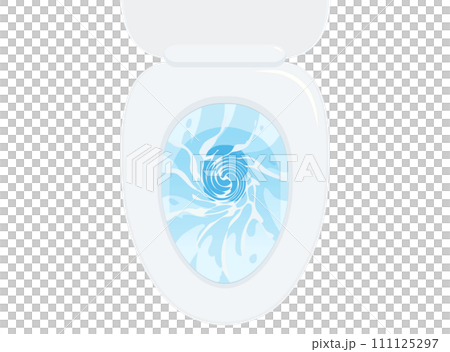 Illustration of flushing the toilet Illustration of flushing the toilet 111125297