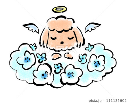 天国にいるペットのイラスト 111125602