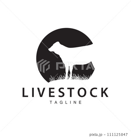 Cow Logo, Cattle Farm Vector, Silhouette Simple Minimalist Design Illustration, Symbol Template Cow Logo, Cattle Farm Vector, Silhouette Simple Minimalist Design Illustration, Symbol Template 111125847