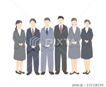 イラスト:スーツ姿の人々の集合写真 イラスト:スーツ姿の人々の集合写真 111126230