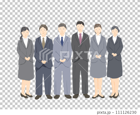 イラスト:スーツ姿の人々の集合写真 イラスト:スーツ姿の人々の集合写真 111126230
