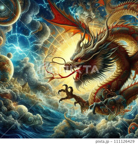 幻想的な西洋のドラゴン 111126429