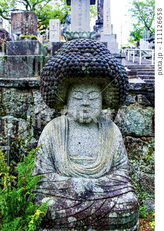 【京都】春のくろ谷・金戒光明寺　雨に濡れる五劫思惟阿弥陀仏（正面） 111126658