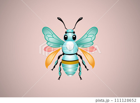 Honey bee illustration. Bee logo design vector template Honey bee illustration. Bee logo design vector template 111128652