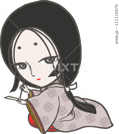 紫式部の2頭身のイラスト ベクター 紫式部の2頭身のイラスト ベクター 111128879