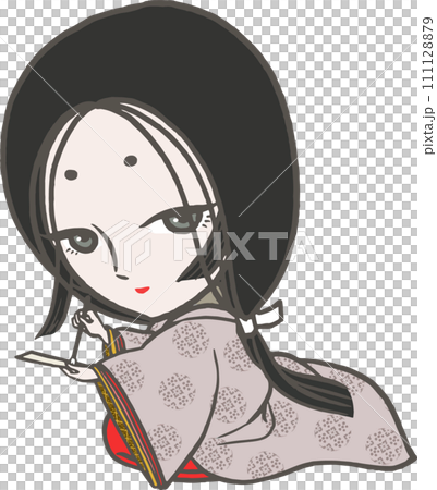 紫式部の2頭身のイラスト ベクター 紫式部の2頭身のイラスト ベクター 111128879