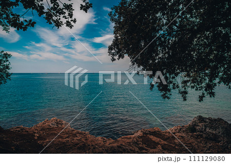 Croatia - beautiful Mediterranean coast landscape in Istria. Porec Adriatic Sea. 111129080