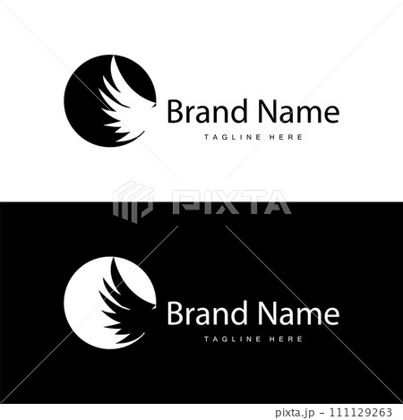 Wing logo black silhouette design simple minimalist bird wings vector illustration template Wing logo black silhouette design simple minimalist bird wings vector illustration template 111129263