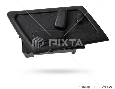 Car seat adjustment buttons with position memory on a white isolated background. Catalog of spare parts for vehicles. 111129439