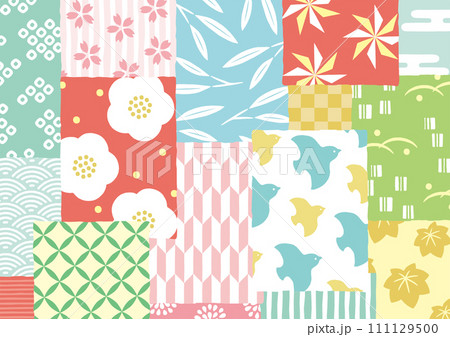 レトロでカラフルな和柄 レトロでカラフルな和柄 111129500
