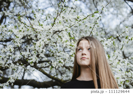 under blossom tree under blossom tree 111129644