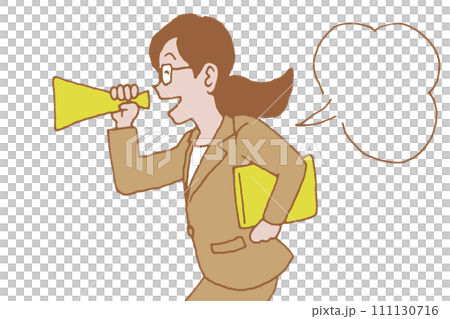 スーツ姿の女性の上半身ポーズ13 111130716