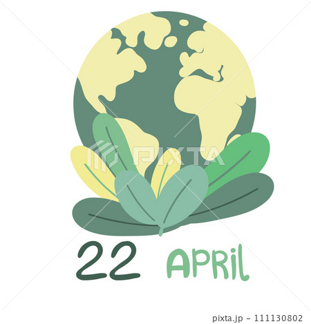 22 April Earth day flat design planet with leaves 111130802