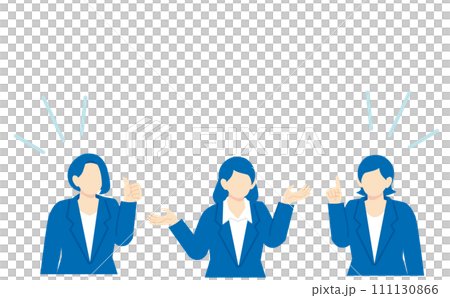 Vector illustration material of women in suits having a conversation 111130866