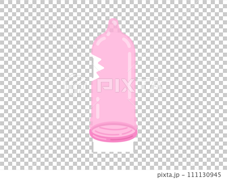 Illustration of a worn and torn condom Illustration of a worn and torn condom 111130945