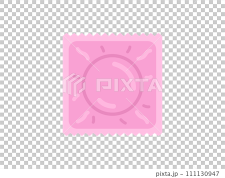 袋に入った、コンドームのイラスト 111130947