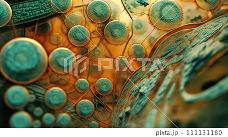 Microscope of animal cells. Stem cell research and treatment. Science and technology concept. Generative AI Microscope of animal cells. Stem cell research and treatment. Science and technology concept. Generative AI 111131180