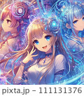 カラフルなドレスを着た少女のイラスト 111131376