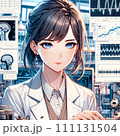 グラフを見る女性 111131504