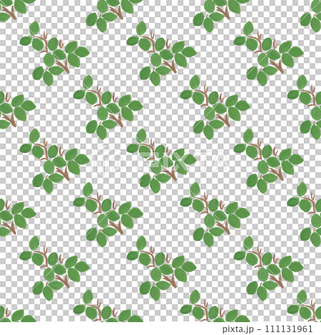 Money Tree Bonsai. Decorative plant in gouache. Seamless gouache floral pattern 111131961