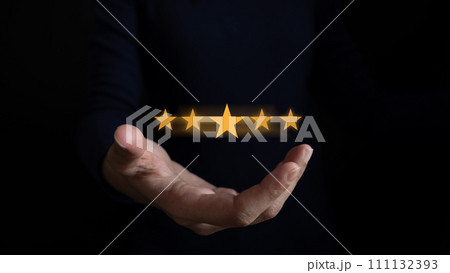 Satisfaction assessment rating 5 stars online, User has received excellent service, Review the highest rated service, the best attention, impressed very good service, feedback from guest 111132393