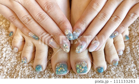 夏のマーメイドハンドフットネイル 夏のマーメイドハンドフットネイル 111133263