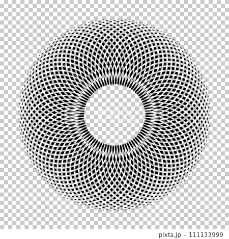 Abstract Geometric Circle Spherical Dots Pattern. 3D Illusion. Vector Art. Abstract Geometric Circle Spherical Dots Pattern. 3D Illusion. Vector Art. 111133999