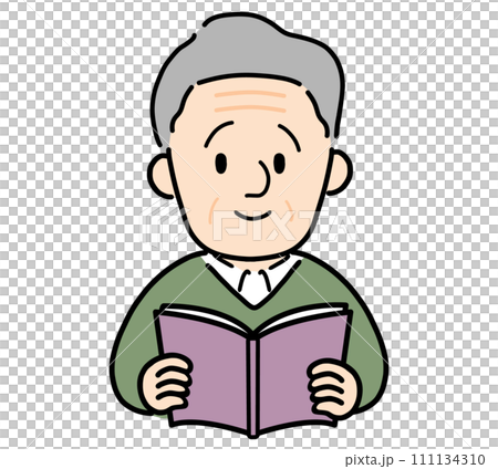 Senior men reading a book Senior men reading a book 111134310