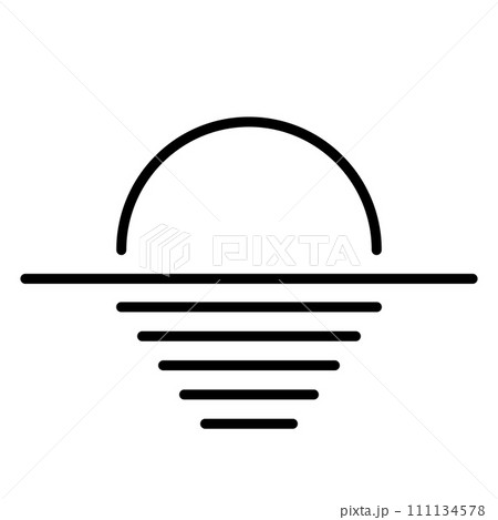 Simple icon sunset sunrise, sun rises fall sea horizon Simple icon sunset sunrise, sun rises fall sea horizon 111134578