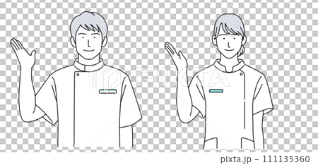Illustration of a man and a woman wearing Casey medical workers 111135360