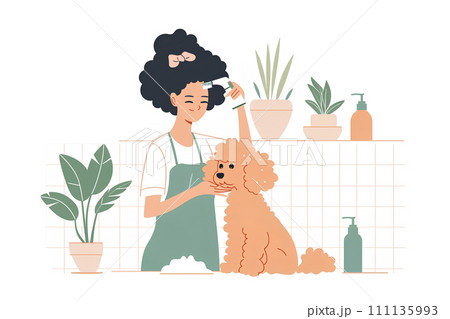 トイプードルのシャンプー トイプードルのシャンプー 111135993