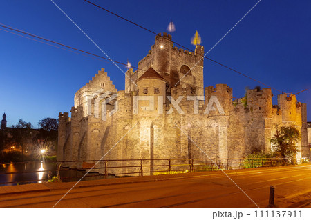 St Veerle's Square night, Ghent, Belgium St Veerle's Square night, Ghent, Belgium 111137911