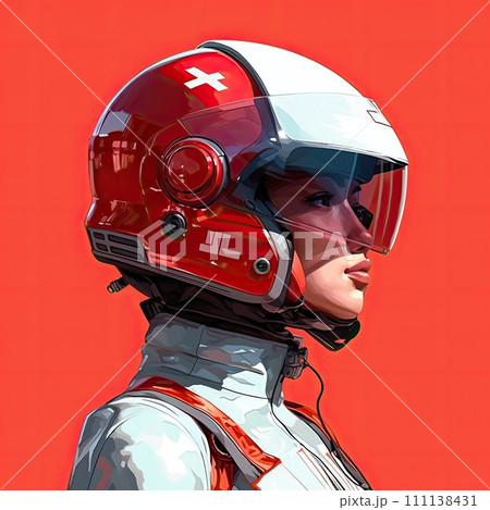 AI-generated content. Mysterious Astronaut in Red: A Journey into the Unknown AI-generated content. Mysterious Astronaut in Red: A Journey into the Unknown 111138431