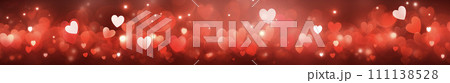 キラキラした赤いハートの背景素材　 AI画像 111138528