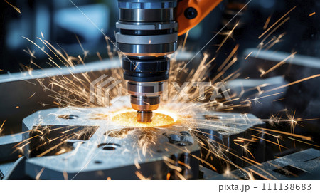 Cnc milling machine. Processing and laser cutting for metal in the industrial. Cnc milling machine. Processing and laser cutting for metal in the industrial. 111138683