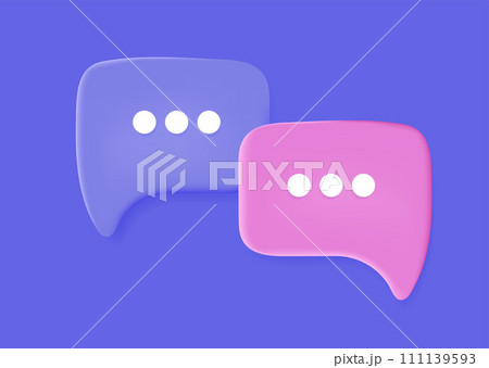 Speech bubbles 3d. Element for banner social media. Vector illustration Speech bubbles 3d. Element for banner social media. Vector illustration 111139593
