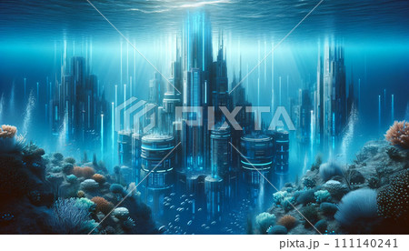 水中から見た世界の都市風景 111140241
