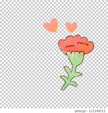 母の日の赤いカーネーションの手描きイラスト 母の日の赤いカーネーションの手描きイラスト 111140511
