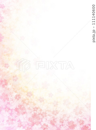 花柄と和紙背景 111140600