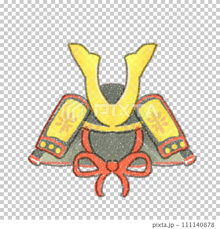 手描き風の兜のかわいいイラスト 111140878