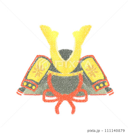 手描き風の兜のかわいいイラスト 111140879
