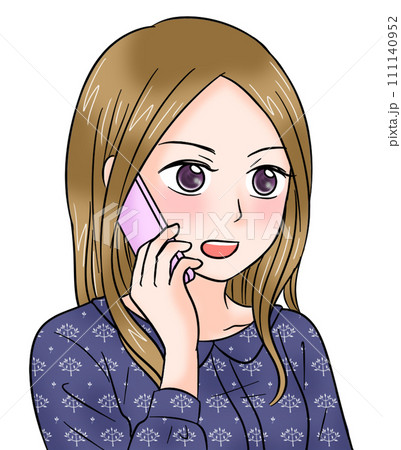 怒りながらスマホで電話している女性1 怒りながらスマホで電話している女性1 111140952