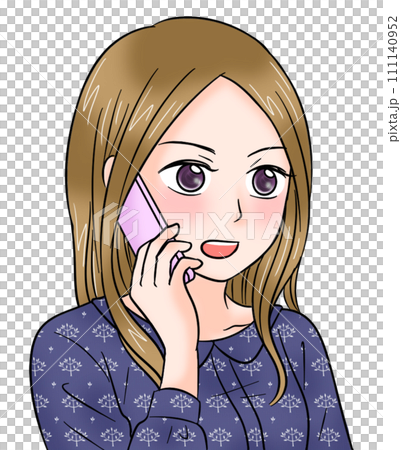 怒りながらスマホで電話している女性1 怒りながらスマホで電話している女性1 111140952