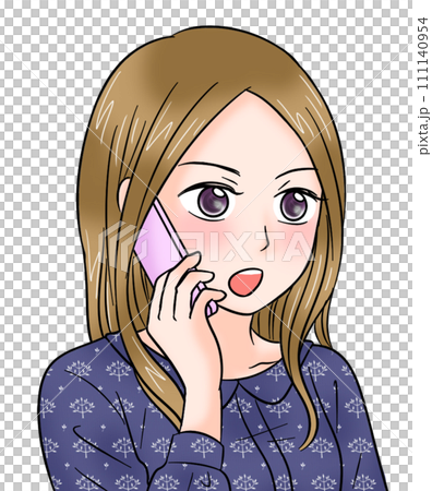 怒りながらスマホで電話している女性3 111140954