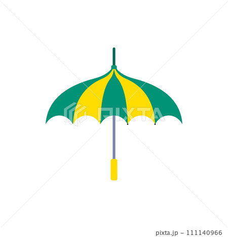 Cartoon Color Kid Umbrella Icon Parasol Concept Flat Design Style Isolated on a White Background. Vector illustration 111140966