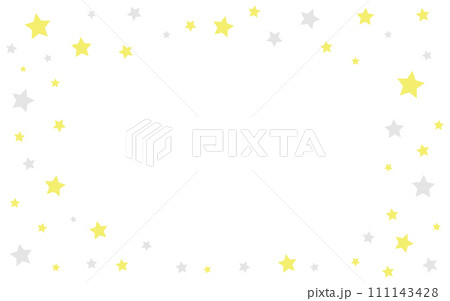 小さな黄色と灰色の星のフレーム背景 111143428