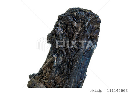 Macro stone mineral Antimonite, Stibnite on a white background 111143668