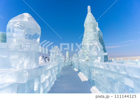 Harbin International Ice and Snow Sculpture Festival is an annual winter festival that takes place in Harbin, China. It is the world largest ice and snow festival. 111144125