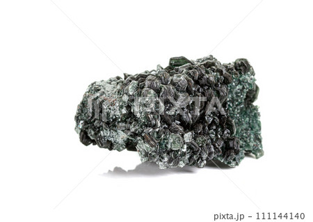 Macro stone Apatite mineral on white background Macro stone Apatite mineral on white background 111144140